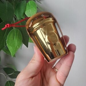 Starbucks Dot Edition Gold Holiday Christmas Ornament 2014 NEW